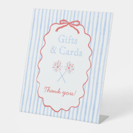 Geschenke- und Kartenzeichen am 4. Juli gestrichen Sockelschild