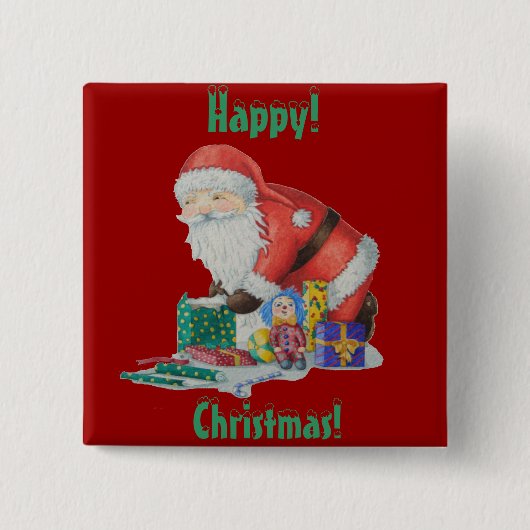 Geschenke und Spielzeug für Weihnachten Button (Vorderseite)