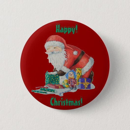 Geschenke und Spielzeug für Weihnachten Button (Vorderseite)