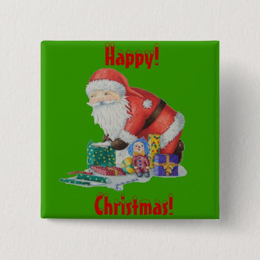 Geschenke und Spielzeug für Weihnachten Button (Vorderseite)