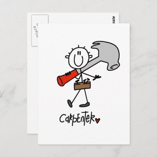Geschenke und Strichmännchen für Handwerker Postkarte (Vorne/Hinten)