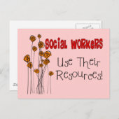 Geschenke und T - Shirt von Sozialarbeitern Postkarte (Vorne/Hinten)
