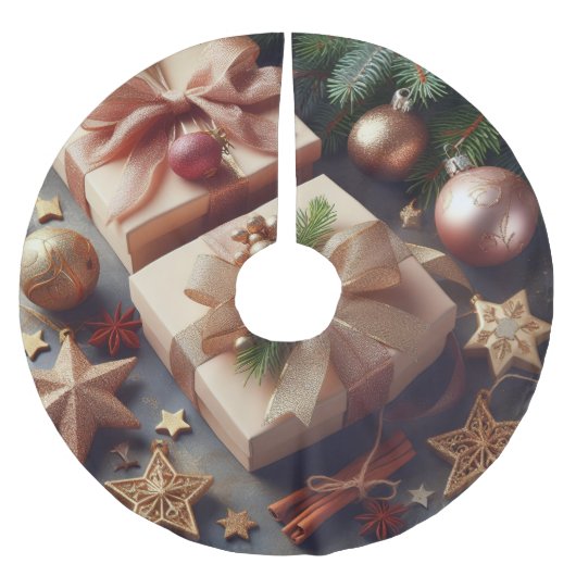 Geschenke und Weihnachtsschmuck Polyester Weihnachtsbaumdecke (Vorderseite)