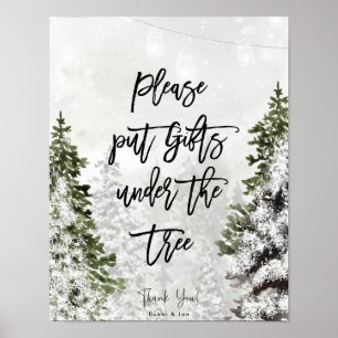 Geschenke unter das Weihnachtsgeschenk stellen Poster