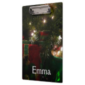 Geschenke unter dem Baum Weihnachtsfeiertag Klemmbrett (Links)