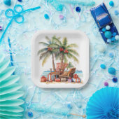 Geschenke unter der Palme Pappteller (Party)