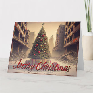 Geschenke unter einem Baum in einer giftigen apoka Karte