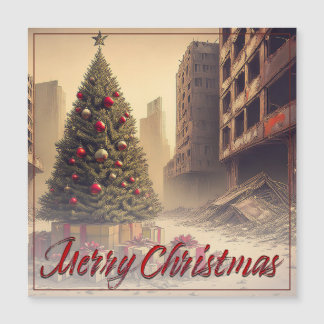 Geschenke unter einem Baum in einer giftigen apoka Magnetkarte