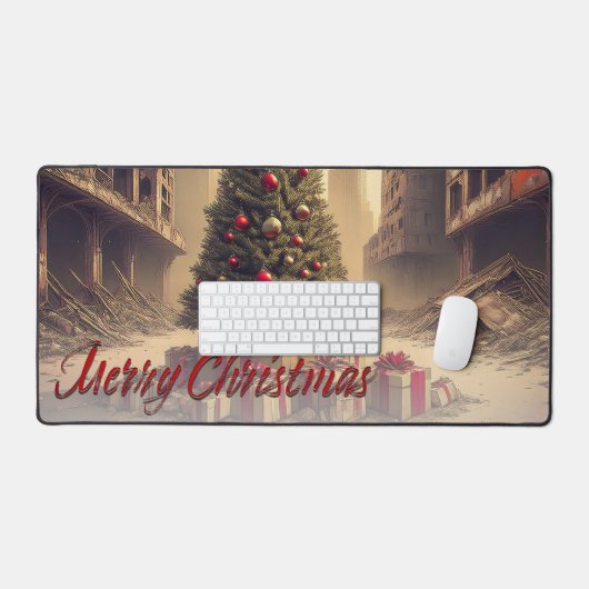 Geschenke unter einem Baum in einer giftigen apoka Schreibtischunterlage (Tastatur & Maus)