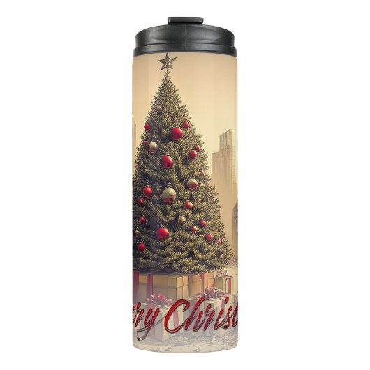 Geschenke unter einem Baum in einer giftigen apoka Thermosbecher (Vorderseite)