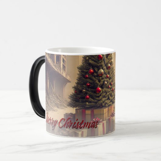 Geschenke unter einem Baum in einer giftigen apoka Verwandlungstasse (Vorderseite Links)