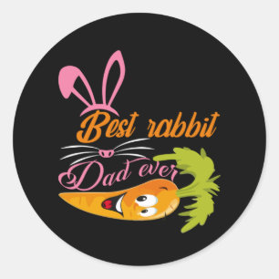 Geschenke Vater Bester Rabbit Vater je Runder Aufkleber