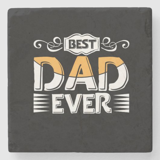 Geschenke Vater | Bester Vater je Steinuntersetzer (Vorderseite)