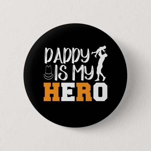 Geschenke Vater | Daddy ist mein Held Button (Vorderseite)