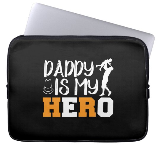 Geschenke Vater | Daddy ist mein Held Laptopschutzhülle (Vorderseite)