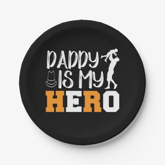 Geschenke Vater | Daddy ist mein Held Pappteller (Vorderseite)