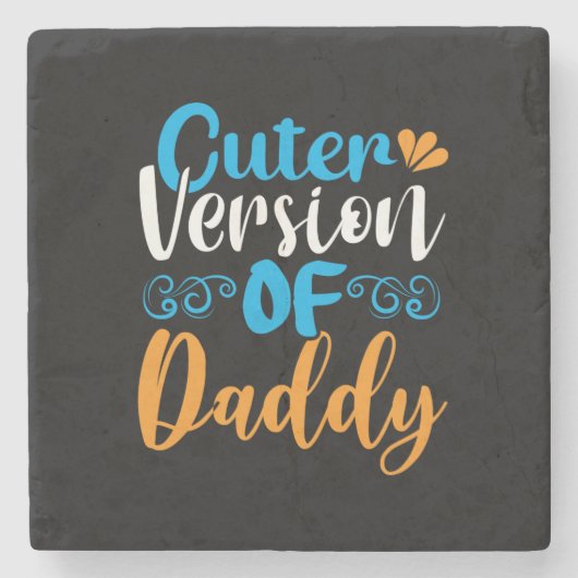 Geschenke Vater | Niedlichere Version von Daddy Steinuntersetzer (Vorderseite)