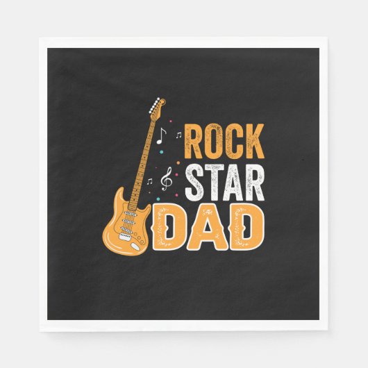 Geschenke Vater | Rock Star Vater Serviette (Vorderseite)