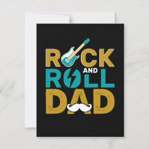 Geschenke Vater   Vater Rock and Roll Mitteilungskarte