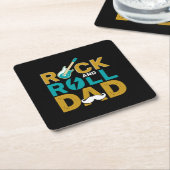 Geschenke Vater | Vater Rock and Roll Rechteckiger Pappuntersetzer (angewinkelt)