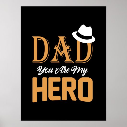 Geschenke Vater | Vater Sie sind mein Held Poster (Vorne)