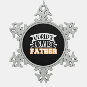 Geschenke Vater Weltgrößter Vater Schneeflocken Zinn-Ornament