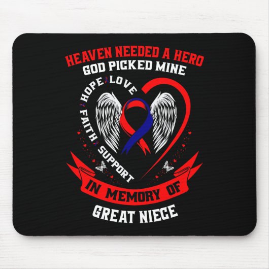 Geschenke Verlust Great Niece Herzerkrankung Bewus Mousepad (Vorne)