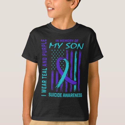 Geschenke Verlust Son Selbstmord Bewusstsein Ameri T-Shirt (Vorderseite)
