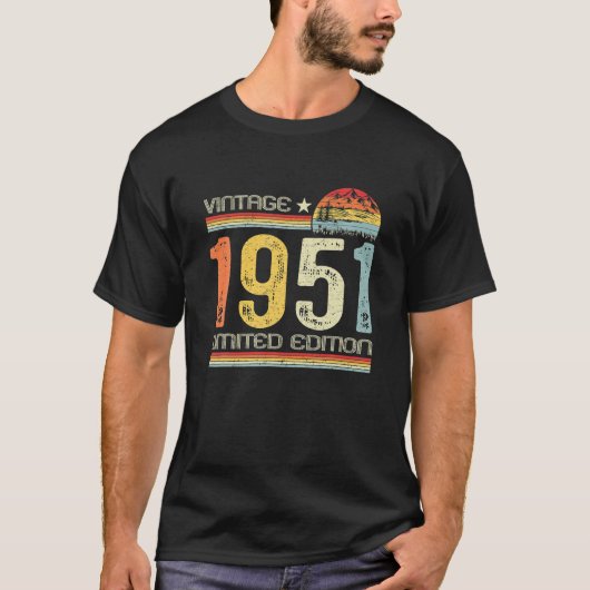 Geschenke Vintag 1951 Limited Edition 72 T-Shirt (Vorderseite)