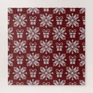 Geschenke: Vintages Wintermuster. Puzzle