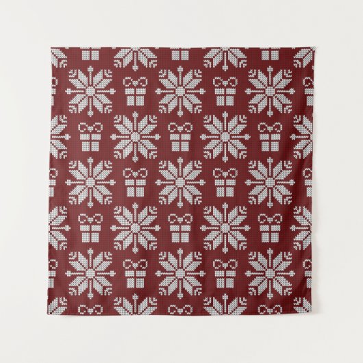Geschenke: Vintages Wintermuster. Wandteppich (Vorderseite)