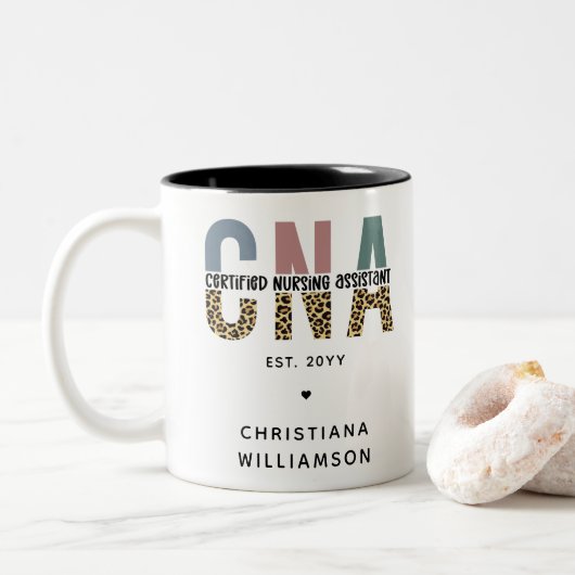 Geschenke von benutzerdefinierten CNA-zertifiziert Zweifarbige Tasse (Mit Donut)