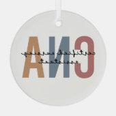 Geschenke von CNA Retro zertifizierten Pflegeassis Ornament Aus Glas (Rückseite)
