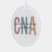 Geschenke von CNA Retro zertifizierten Pflegeassis Ornament Aus Glas (Vorderseite links)
