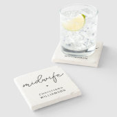 Geschenke von Custom Midfrau Appreciation Midwifer Steinuntersetzer (Seitenansicht)