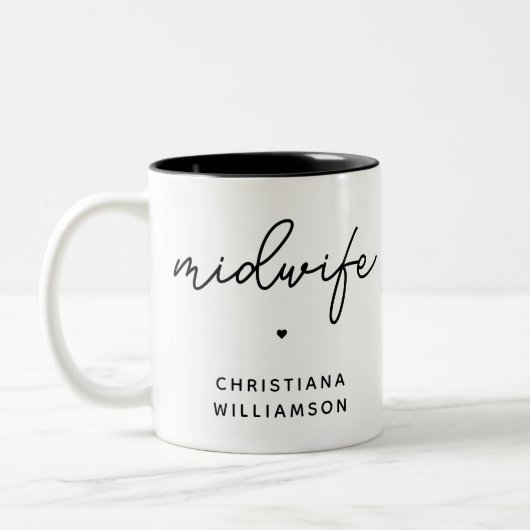 Geschenke von Custom Midfrau Appreciation Midwifer Zweifarbige Tasse (Links)