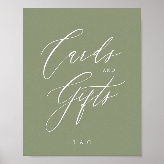 Geschenke von grünen formalen kalligraphischen Hoc Poster (Vorne)