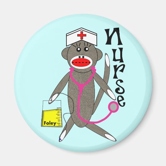Geschenke von Nurse Sock Monkey Magnet (Vorne)