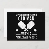 Geschenke von Pickleball unterschätzen niemals ein Postkarte (Vorne/Hinten)