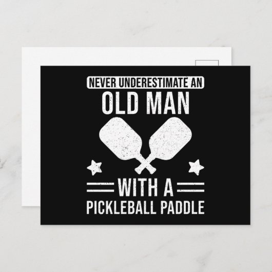 Geschenke von Pickleball unterschätzen niemals ein Postkarte (Vorne/Hinten)