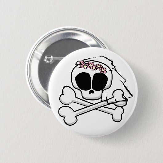 Geschenke von Skull Bride Button (Vorne & Hinten)
