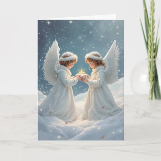 Geschenke von Vintage Engeln Karte (Vorderseite)