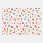 Geschenke von Weihnachten Rot und Rosa Geschenkpapier Set (Vorderseite)