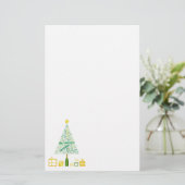 Geschenke Weihnachtsbaum grün Briefpapier (Stehend Vorderseite)