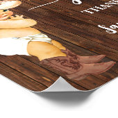 Geschenke Western Kleine Cowboy Babydusche Schild (Ecke)