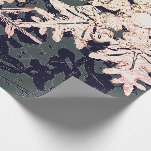 GESCHENKE WRAPPING LACE UND SCHNEELAKEN IN BLAU GESCHENKPAPIER (Ecke)