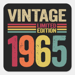 Geschenke zum 57. Geburtstag Vintage 1965 57. Gebu Quadratischer Aufkleber
