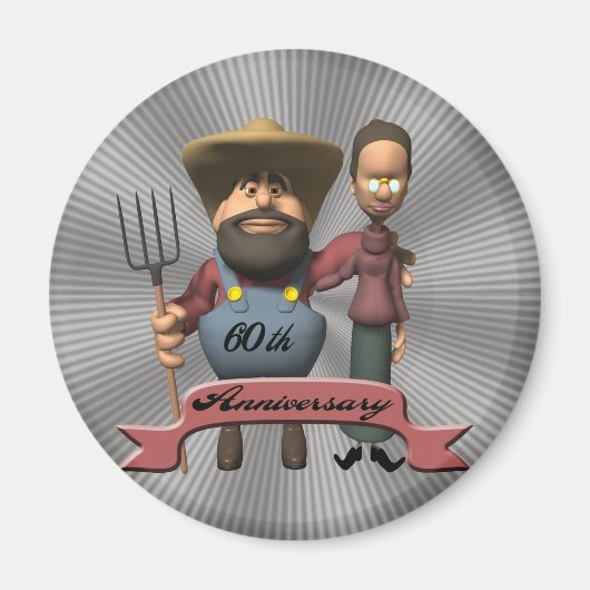 Geschenke zum 60. Hochzeitstag Magnet (Vorne)