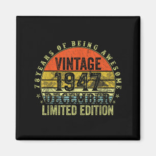 Geschenke zum 78. Geburtstag für Männer Dezember 1 Magnet