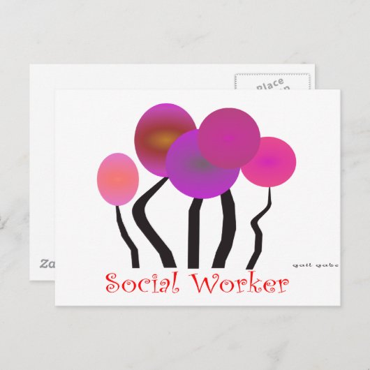 Geschenke zum Künstlerischen Baumdesign von Sozial Postkarte (Vorne/Hinten)